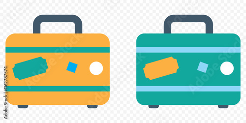Travel luggage icon set. Baggage suitcase. Suitcase bag icon collection. eps 10.