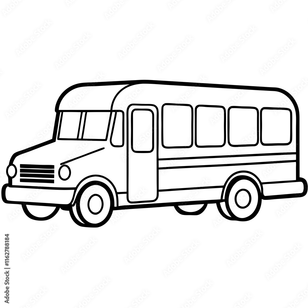 Geometric School Bus Line Art Vector Geometric School Bus Line Art Vector