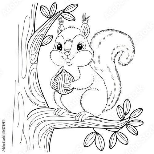 Squirrel animal coloring page
