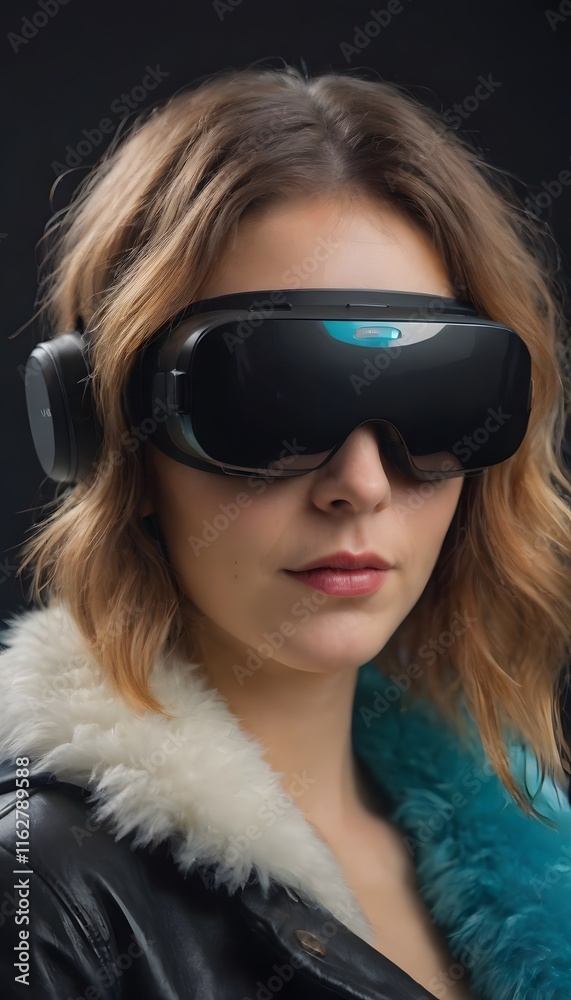 Virtual Reality Vision: Girl Immersed in a Digital World Virtual Reality Vision: Girl Immersed in a Digital World