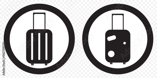 Travel luggage icon set. Baggage suitcase. Suitcase bag icon collection. EPS 10.