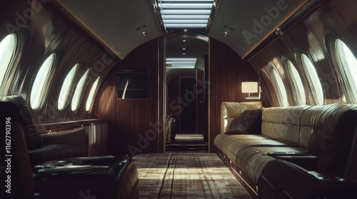 Luxurious Private Jet Interior: Opulent Design and Comfort