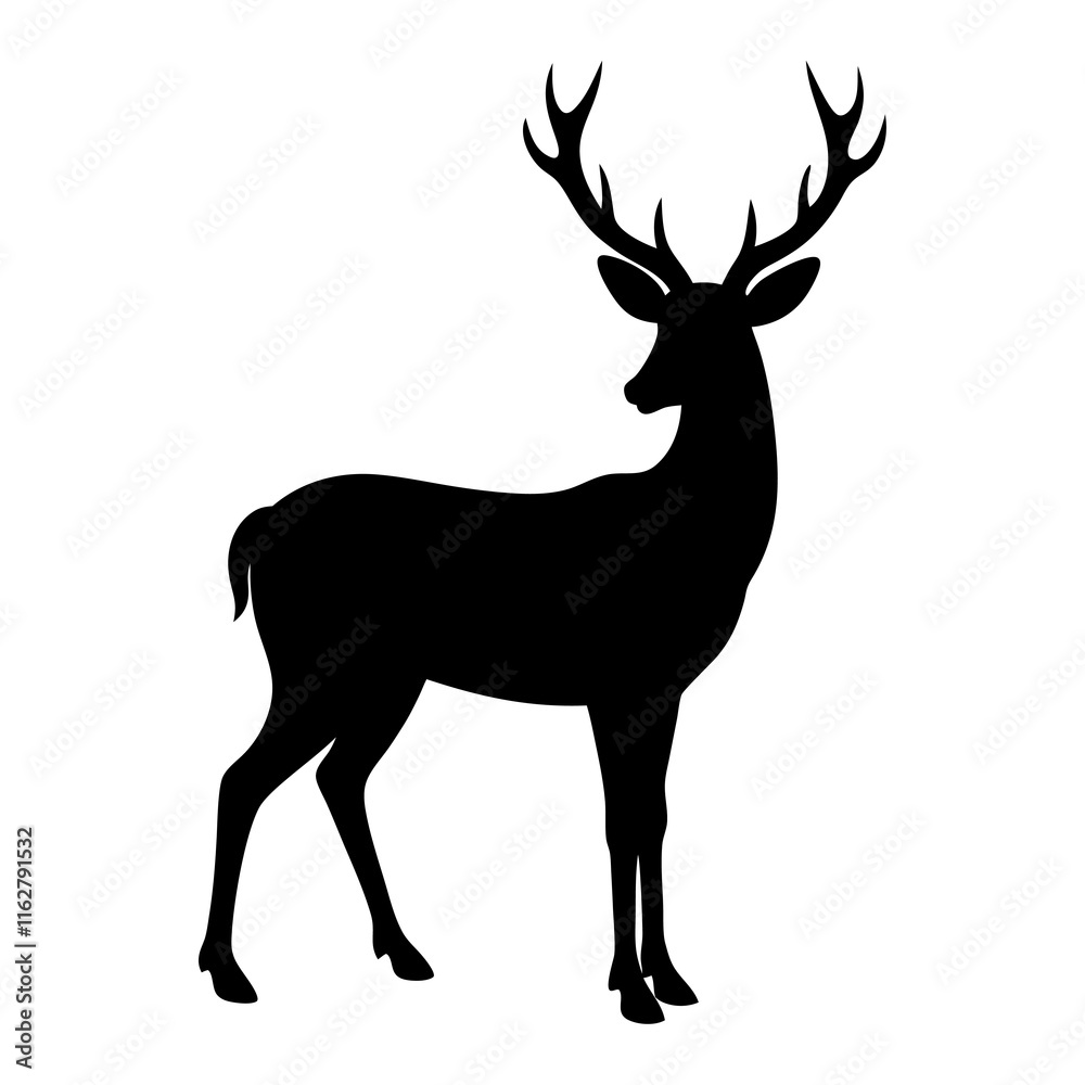 Fototapeta premium Deer Silhouette vector silhouette