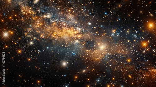 A galaxy cluster, showing hundreds of galaxies bound together by gravity in the vastness of space