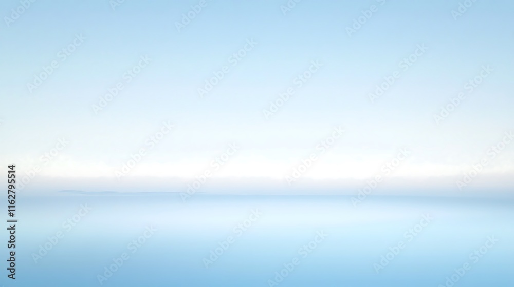 Obraz premium Serene minimalist landscape of calm water under a pale sky.