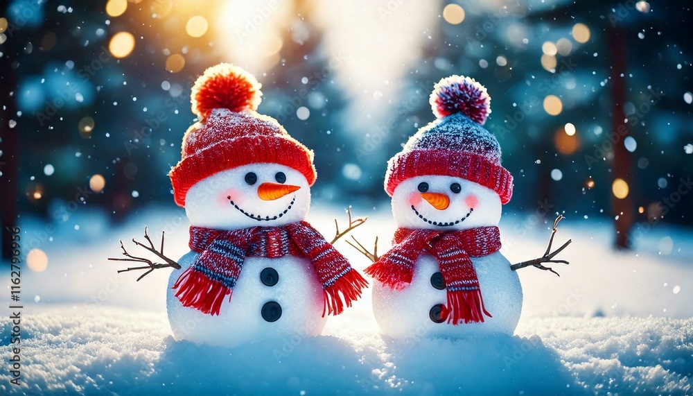 Fototapeta premium Snowman Couple