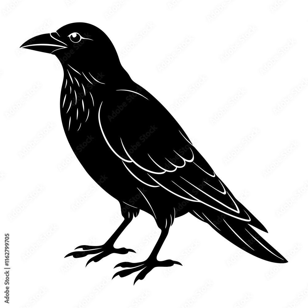 Fototapeta premium Crow Silhouette vector silhouette