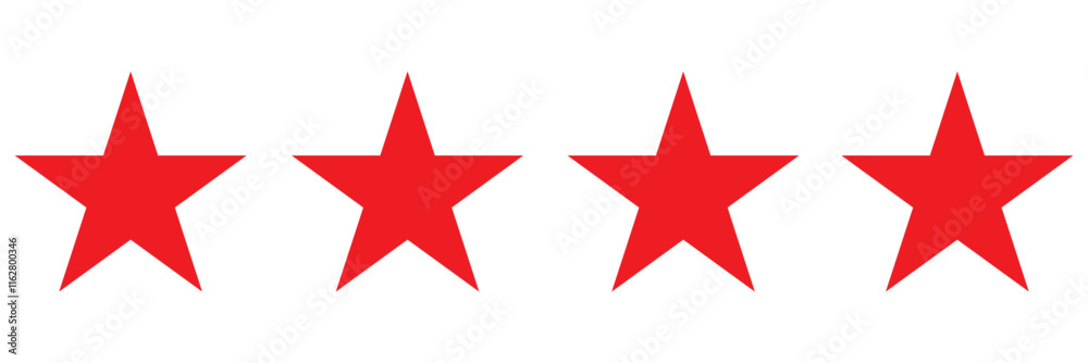 Four star rating. Product review flat icon for apps and websites. Four star rating. Product review flat icon for apps and websites.