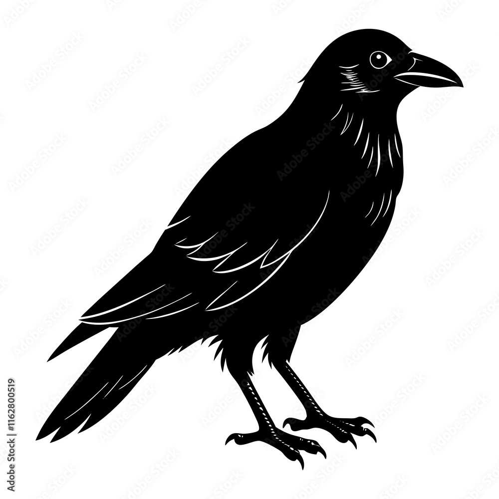 Fototapeta premium Crow Silhouette vector silhouette