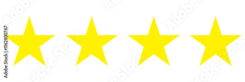 Four star rating. Product review flat icon for apps and websites.