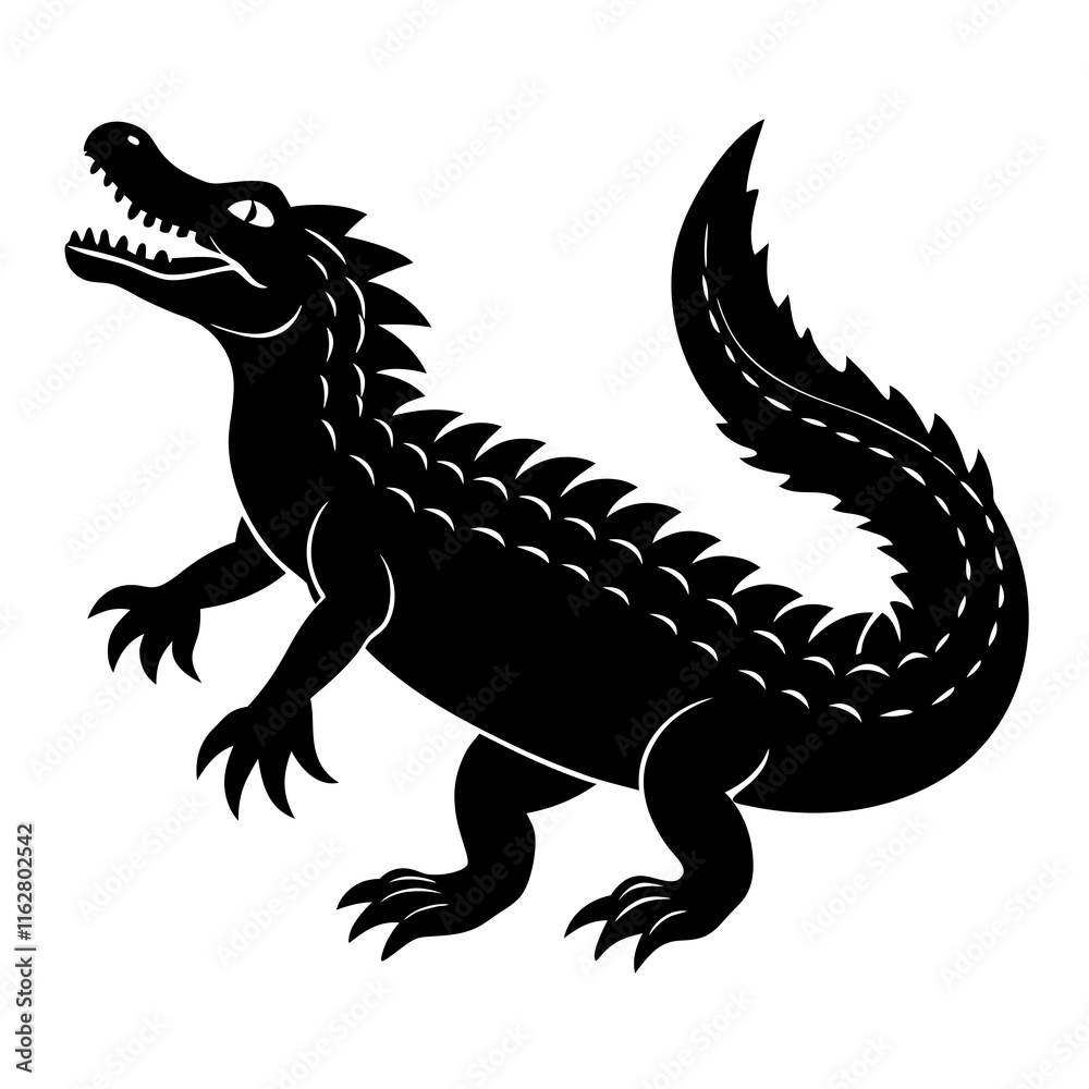 Naklejka premium Crocodile Silhouette vector silhouette