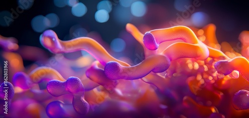 A vibrant and colorful close-up of coral formations, showcasing the intricate details of marine life in a stunning underwater view. photo