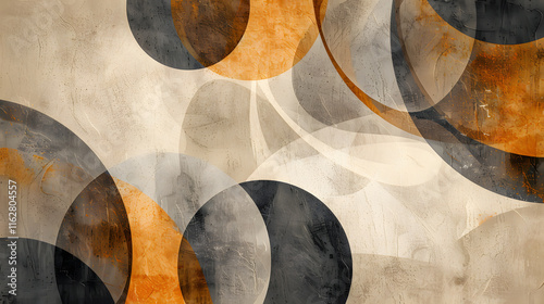This abstract art with intricate geometric circles in brown, grey, and beige is ideal for contemporary decor, exuding a sophisticated, modern vibe with creative and elegant design
