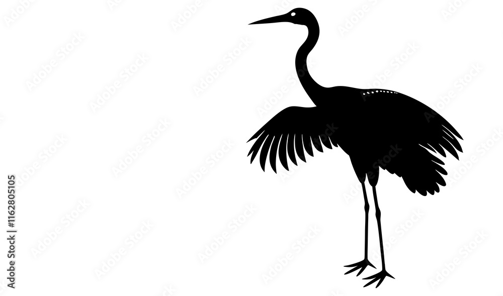 Obraz premium Crane Silhouette vector silhouette