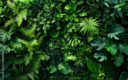Wallpaper Mural A vibrant display of lush green foliage showcasing various plant species in a beautiful, natural arrangement. Torontodigital.ca