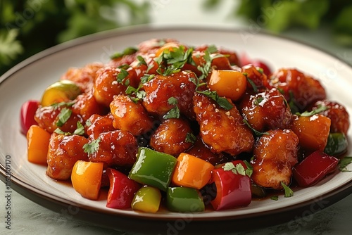 A simple and healthy meal on a white plate, featuring mixed vegetables and savory meat