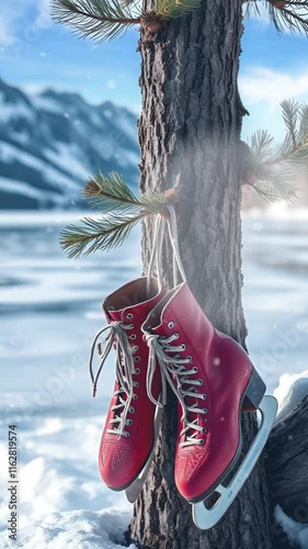 Ice Skates in the Snow