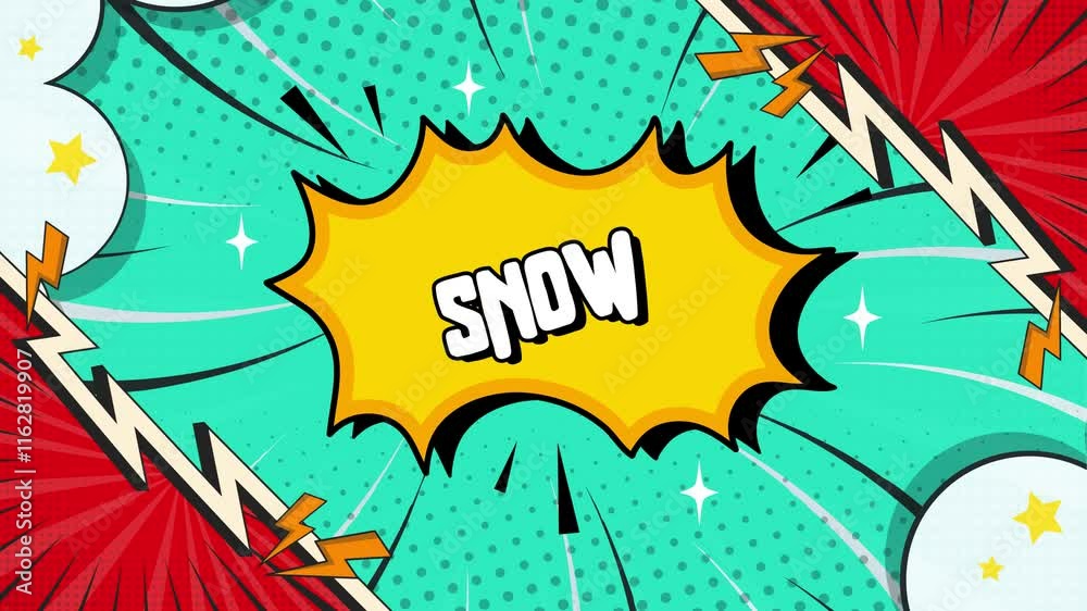 Snow Comic Text Effects for Fun Videos animated cartoon style typography