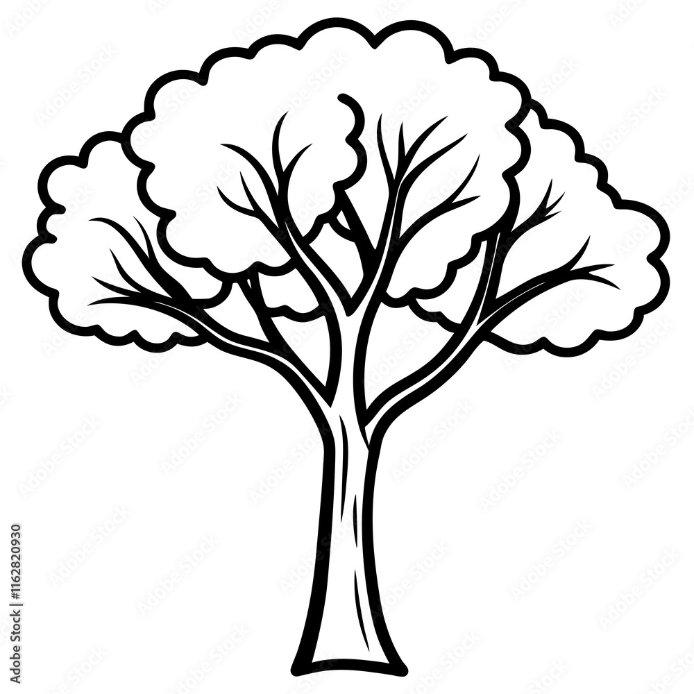 Obraz premium Nature-Inspired Tree Outline Vector