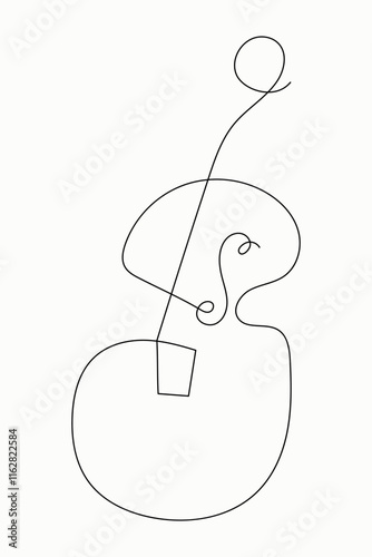 Illustration of a Violin in One Line Artistic Style