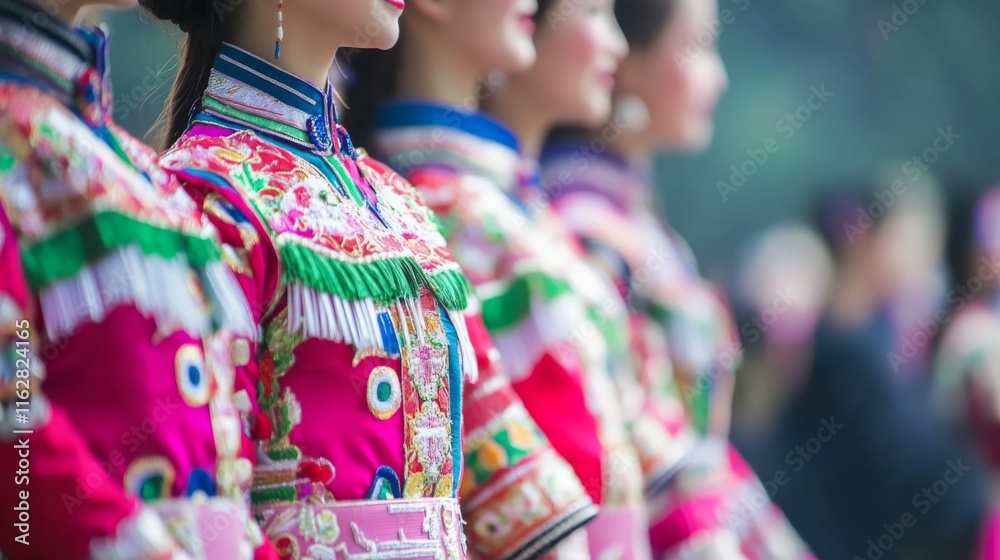 Fototapeta premium Colorful Costumes at Cultural Festival Close-Up Shot