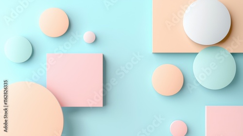 A colorful background with a variety of shapes and circles