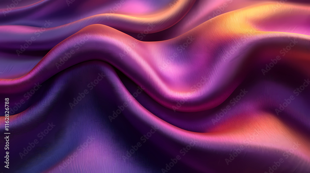 Obraz premium Luxurious Royal Purple Silk Fabric with Rich Texture and Subtle Highlights