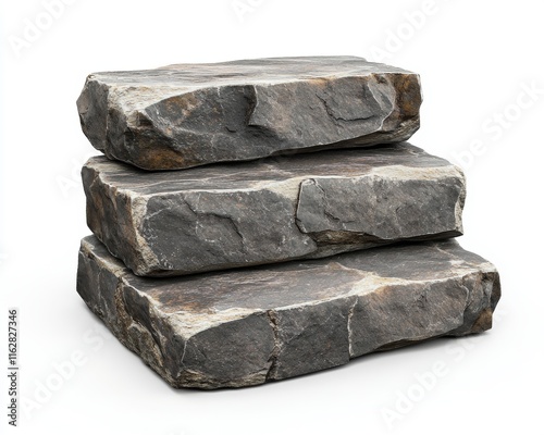 Close-up of stacked natural stones, showcasing texture and earthy tones, perfect for nature and landscaping themes. photo