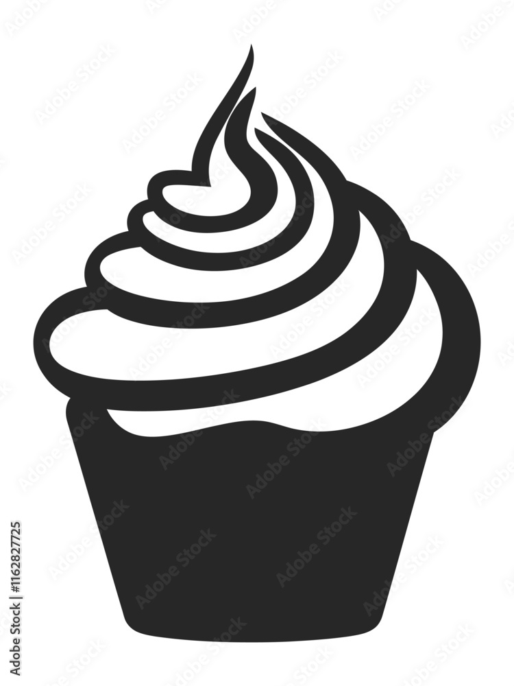 Cupcake silhouette vector illustration Cupcake silhouette vector illustration