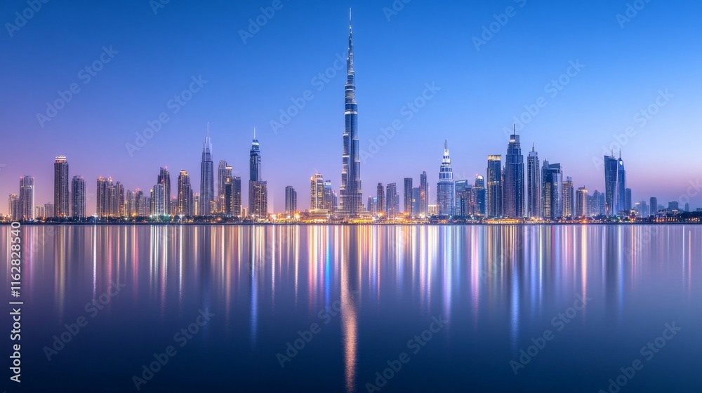 Obraz premium Scenic Landmarks in Early Morning Light with Glow