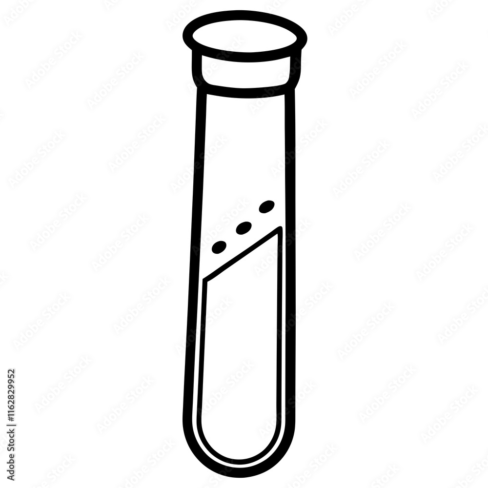 Precise Laboratory Test Tube Line Art Graphic Precise Laboratory Test Tube Line Art Graphic