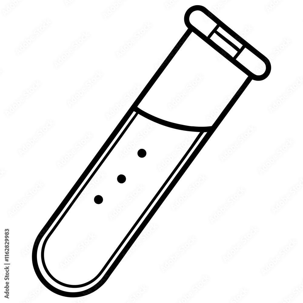 Precise Laboratory Test Tube Line Art Graphic Precise Laboratory Test Tube Line Art Graphic