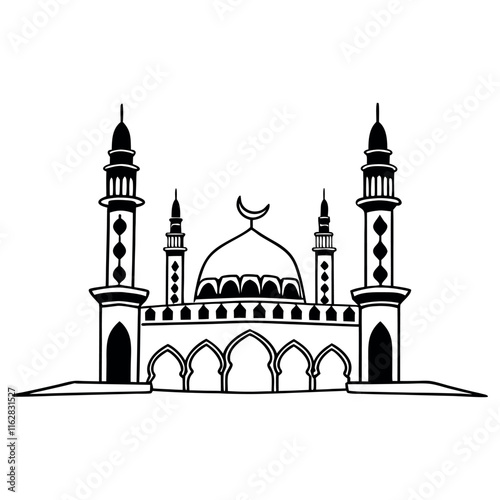 Msoque Vcetor Art Illustration.Illustration Of Mosque