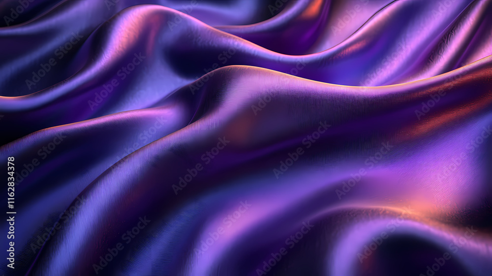 Obraz premium Luxurious Royal Purple Silk Fabric with Rich Texture and Subtle Highlights