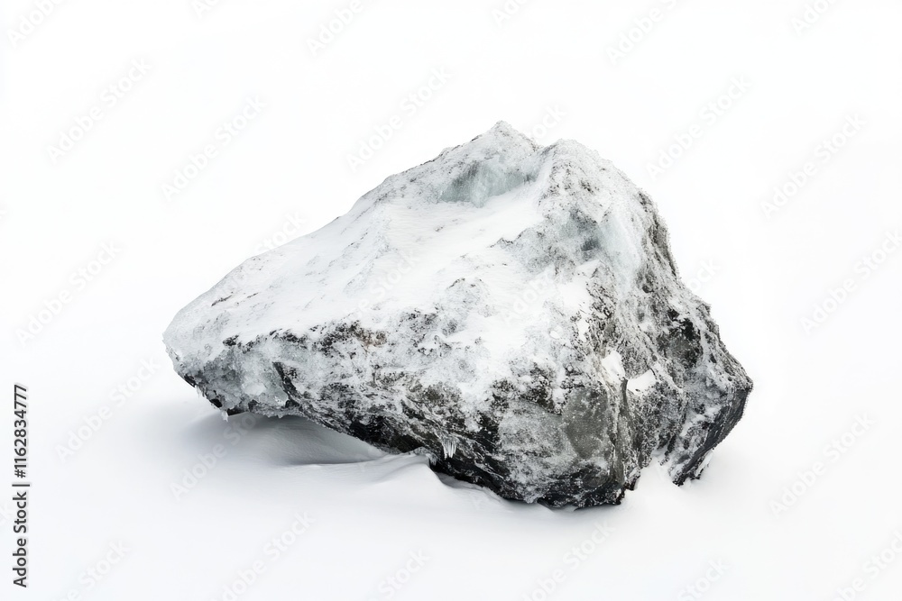 A large rock covered in snow, ideal for winter-themed designs and scenes A large rock covered in snow, ideal for winter-themed designs and scenes