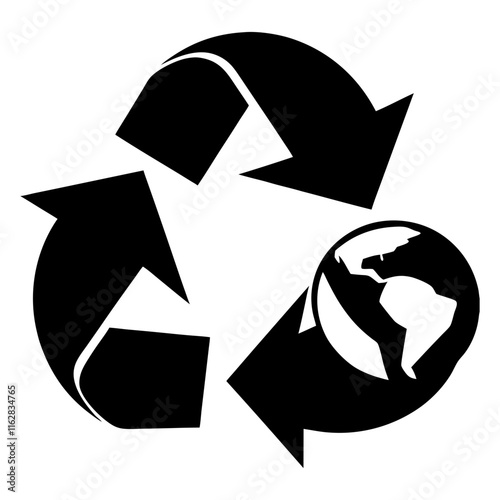 Recycle Earth Heart vector silhouette