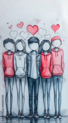 Abstract Art, Social Change, Diversity, Inclusion, No Faces,  9:16 Ratio Wallpaper for Social Media and Smart Phones