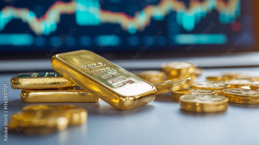 Gold Investment Portfolio on Modern Desk Gold Investment Portfolio on Modern Desk