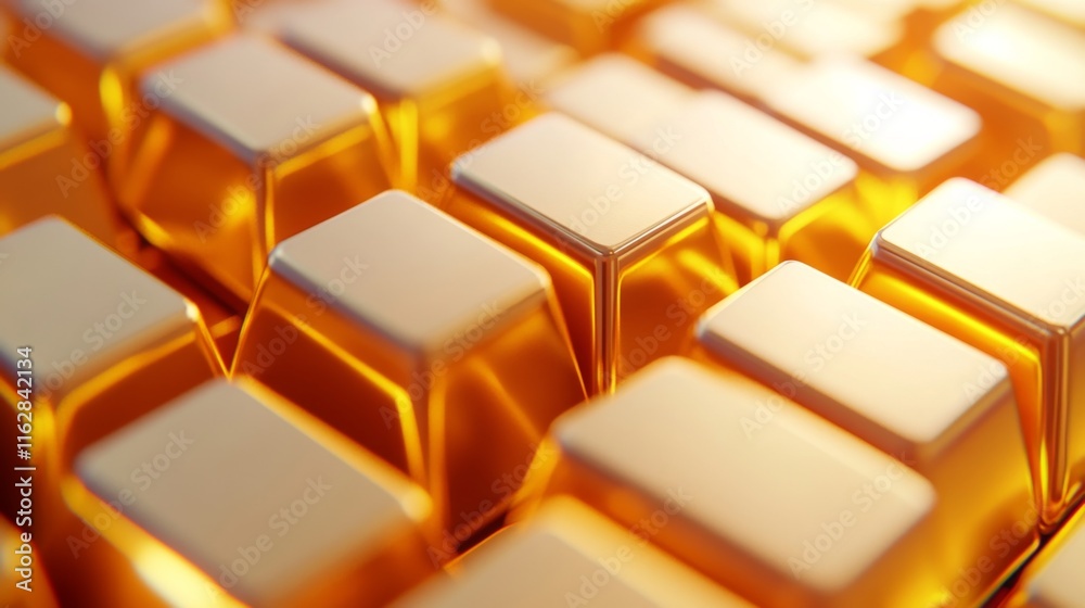 Stacked Bars in a Hexagonal Pattern with Soft Reflections Stacked Bars in a Hexagonal Pattern with Soft Reflections