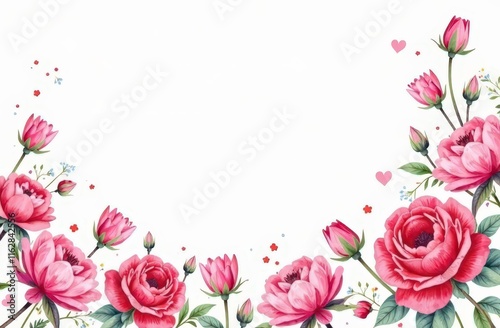 flowers banner mockup, may, colorful watercolor mother's day banner background with space for text