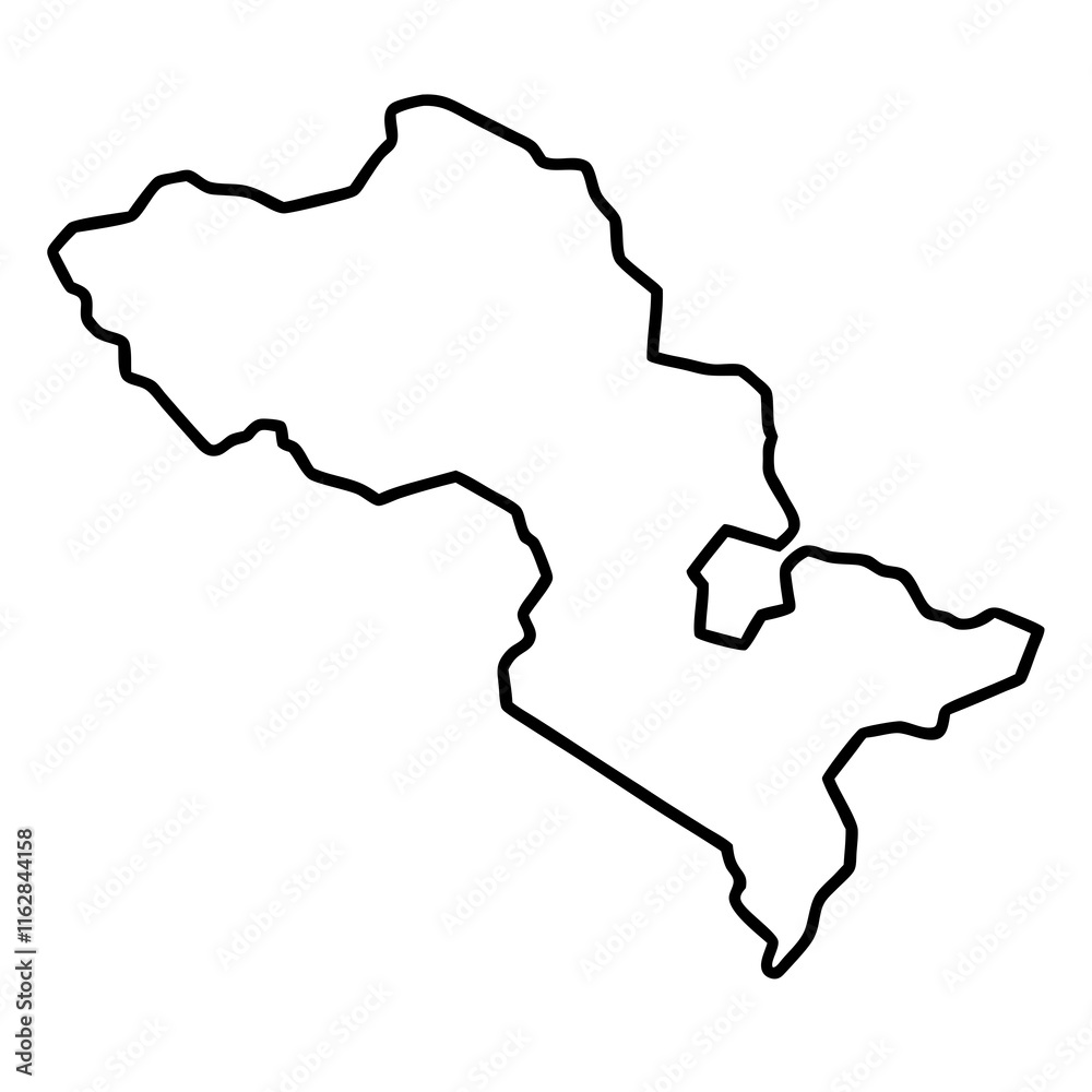 Fototapeta premium Vectorized Map Outlines and Contours