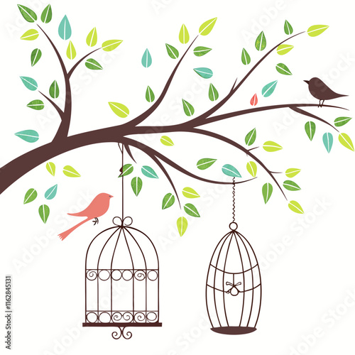 birds in cage