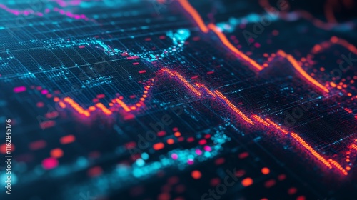 Wallpaper Mural Dynamic Market Data Visualization in Bold Colors Torontodigital.ca