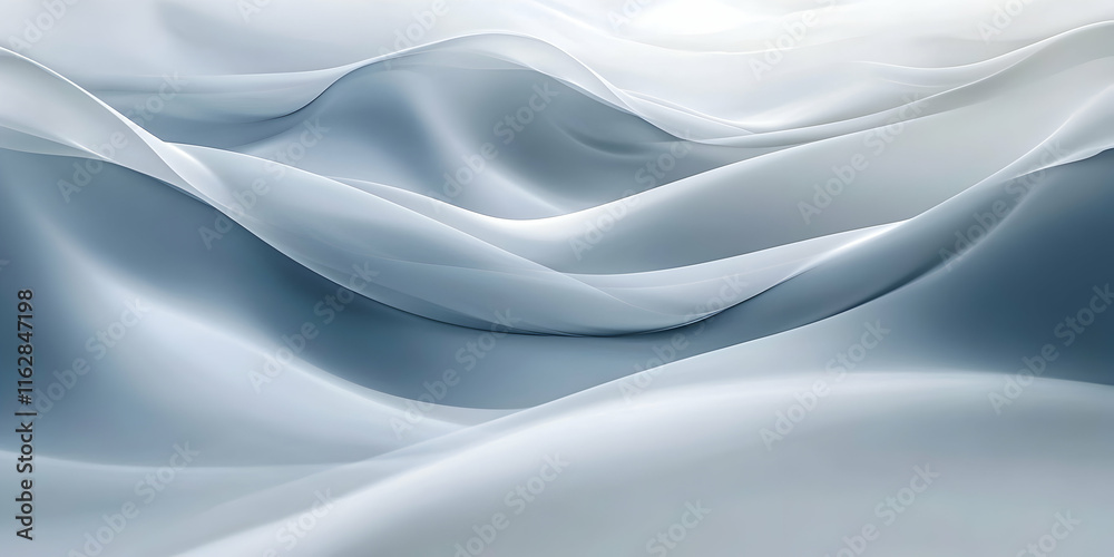 Fototapeta premium Subtle white wave texture with smooth curves, creating a minimalist and modern background