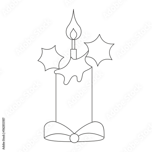 Radiant Glow Candle in Line Art
