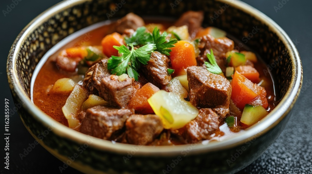 Delicious Beef Stew in a Rustic Bowl Delicious Beef Stew in a Rustic Bowl