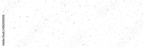 Falling snow overlay on transparent background. Vector illustration of winter white glow snowflake texture for holiday greeting cards. Christmas magic snowfall background.