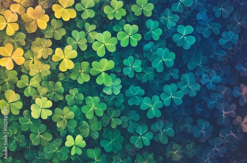 Vibrant Green Clover Leaf Background Texture photo