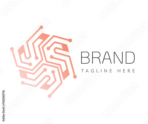 Computer logo icon design template elements. Usable for Branding, Business and Technology Logos.