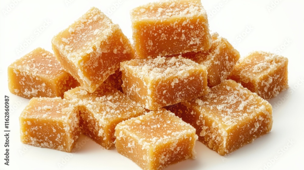 Sweet Caramel Cubes with Sugar Crust Sweet Caramel Cubes with Sugar Crust